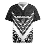 New Zealand Silver Fern Rugby Custom Rugby Jersey Go Wheel Kiwi Maori Pattern