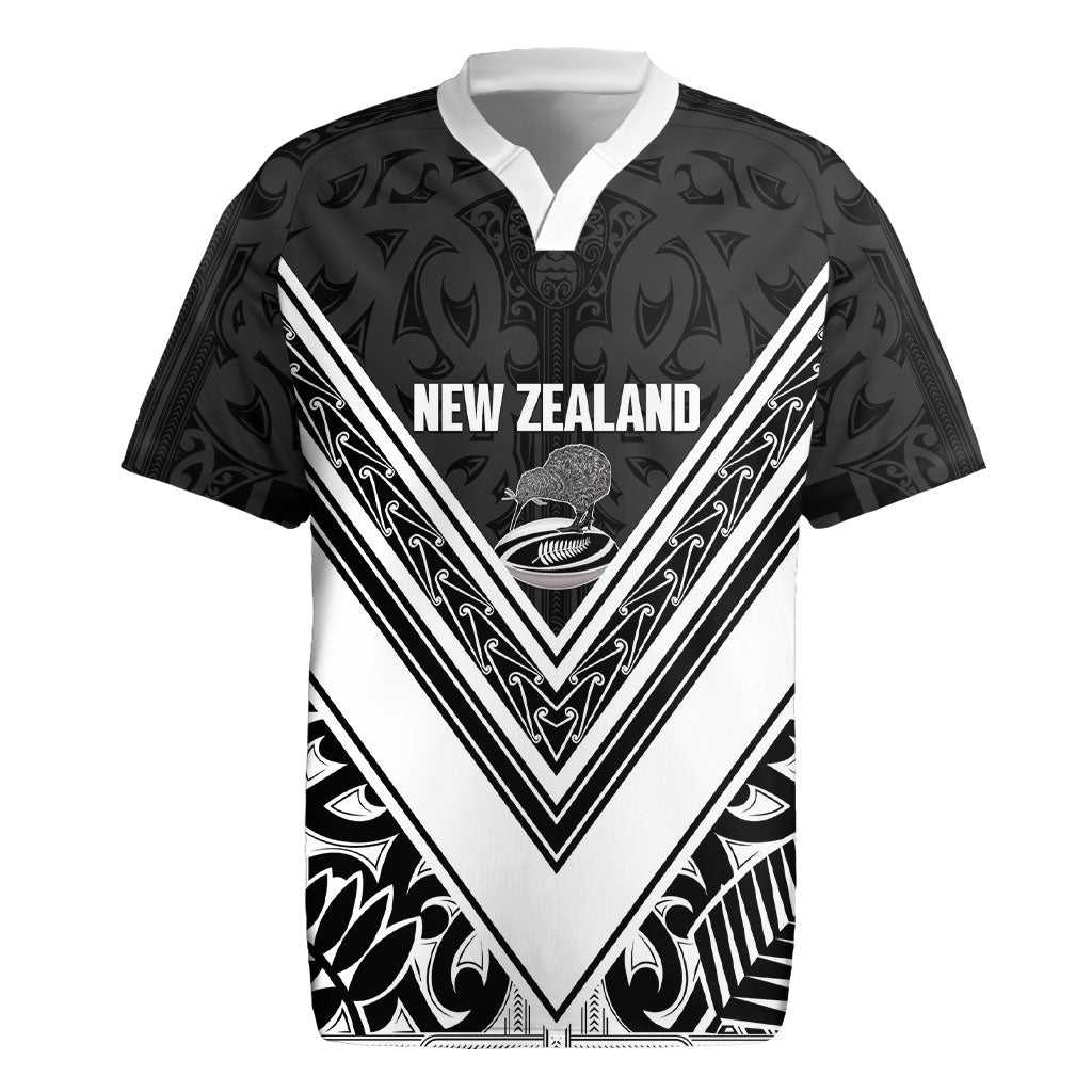New Zealand Silver Fern Rugby Custom Rugby Jersey Go Wheel Kiwi Maori Pattern