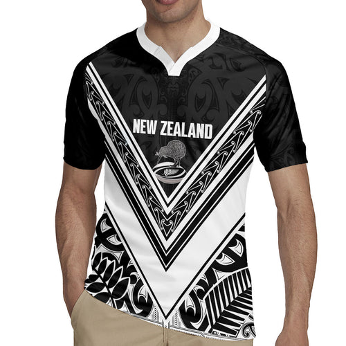 New Zealand Silver Fern Rugby Custom Rugby Jersey Go Wheel Kiwi Maori Pattern