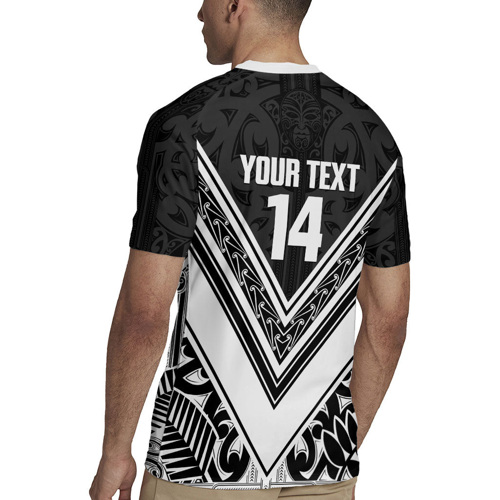 New Zealand Silver Fern Rugby Custom Rugby Jersey Go Wheel Kiwi Maori Pattern