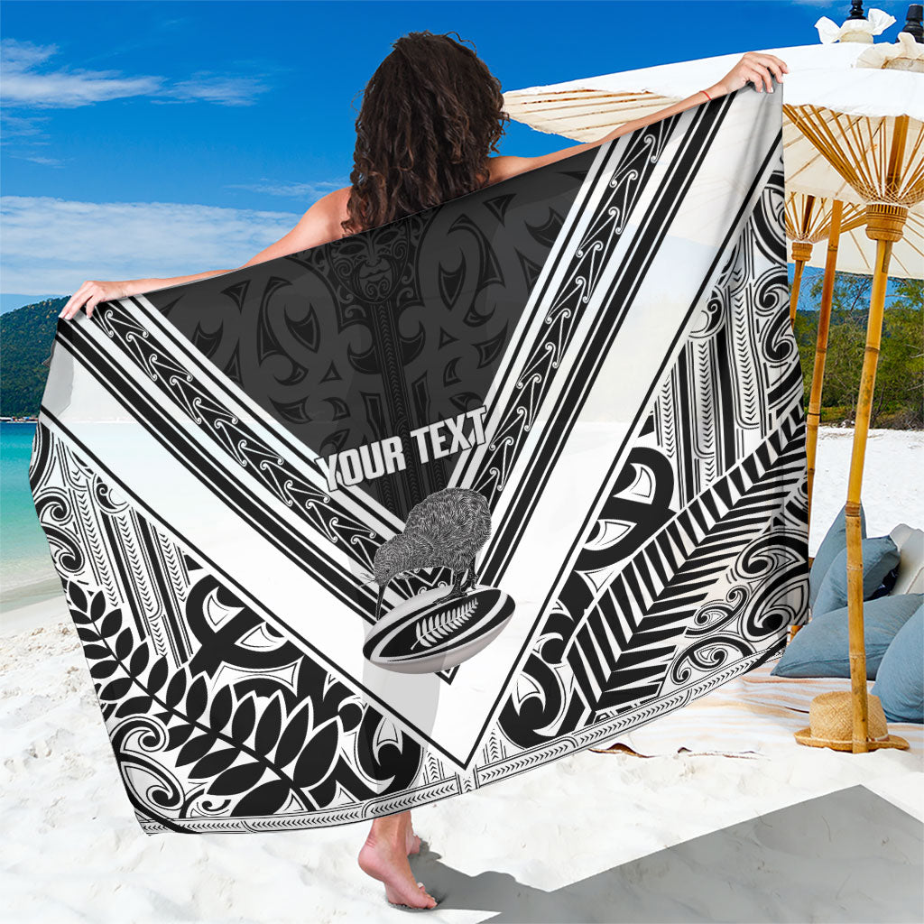 New Zealand Silver Fern Rugby Custom Sarong Go Wheel Kiwi Maori Pattern