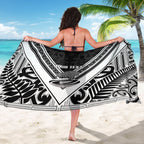 New Zealand Silver Fern Rugby Custom Sarong Go Wheel Kiwi Maori Pattern