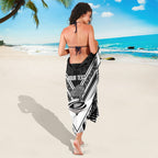New Zealand Silver Fern Rugby Custom Sarong Go Wheel Kiwi Maori Pattern