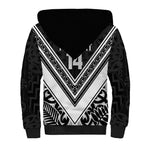 New Zealand Silver Fern Rugby Custom Sherpa Hoodie Go Wheel Kiwi Maori Pattern
