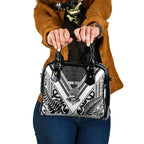 New Zealand Silver Fern Rugby Custom Shoulder Handbag Go Wheel Kiwi Maori Pattern