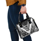 New Zealand Silver Fern Rugby Custom Shoulder Handbag Go Wheel Kiwi Maori Pattern