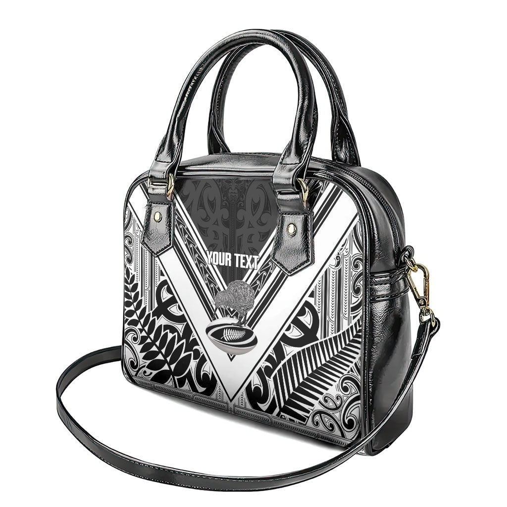 New Zealand Silver Fern Rugby Custom Shoulder Handbag Go Wheel Kiwi Maori Pattern
