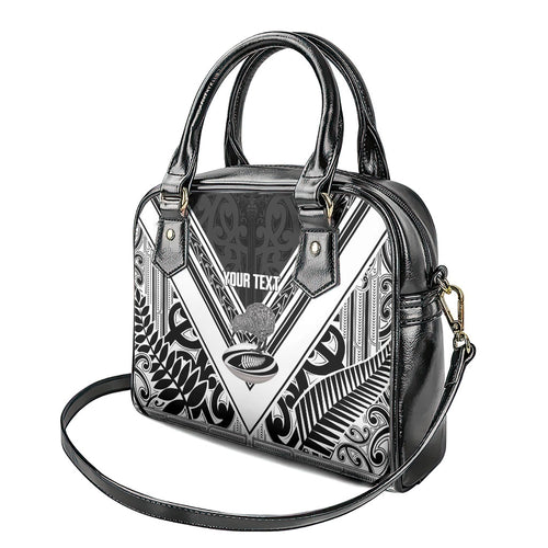 New Zealand Silver Fern Rugby Custom Shoulder Handbag Go Wheel Kiwi Maori Pattern