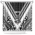 New Zealand Silver Fern Rugby Custom Shower Curtain Go Wheel Kiwi Maori Pattern