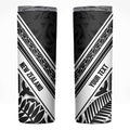 New Zealand Silver Fern Rugby Custom Skinny Tumbler Go Wheel Kiwi Maori Pattern