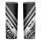 New Zealand Silver Fern Rugby Custom Skinny Tumbler Go Wheel Kiwi Maori Pattern