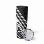 New Zealand Silver Fern Rugby Custom Skinny Tumbler Go Wheel Kiwi Maori Pattern