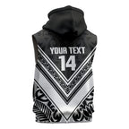New Zealand Silver Fern Rugby Custom Sleeveless Hoodie Go Wheel Kiwi Maori Pattern