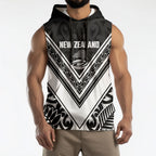 New Zealand Silver Fern Rugby Custom Sleeveless Hoodie Go Wheel Kiwi Maori Pattern