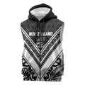 New Zealand Silver Fern Rugby Custom Sleeveless Zip Hoodie Go Wheel Kiwi Maori Pattern