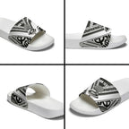 New Zealand Silver Fern Rugby Custom Slide Sandals Go Wheel Kiwi Maori Pattern