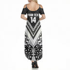 New Zealand Silver Fern Rugby Custom Summer Maxi Dress Go Wheel Kiwi Maori Pattern