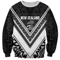 New Zealand Silver Fern Rugby Custom Sweatshirt Go Wheel Kiwi Maori Pattern