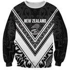 New Zealand Silver Fern Rugby Custom Sweatshirt Go Wheel Kiwi Maori Pattern