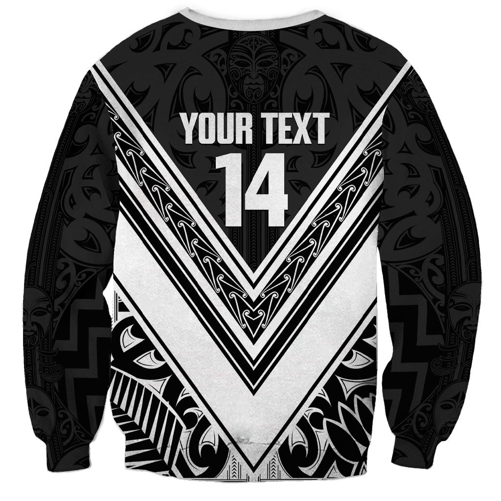 New Zealand Silver Fern Rugby Custom Sweatshirt Go Wheel Kiwi Maori Pattern