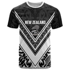 New Zealand Silver Fern Rugby Custom T Shirt Go Wheel Kiwi Maori Pattern