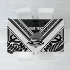 New Zealand Silver Fern Rugby Custom Tablecloth Go Wheel Kiwi Maori Pattern