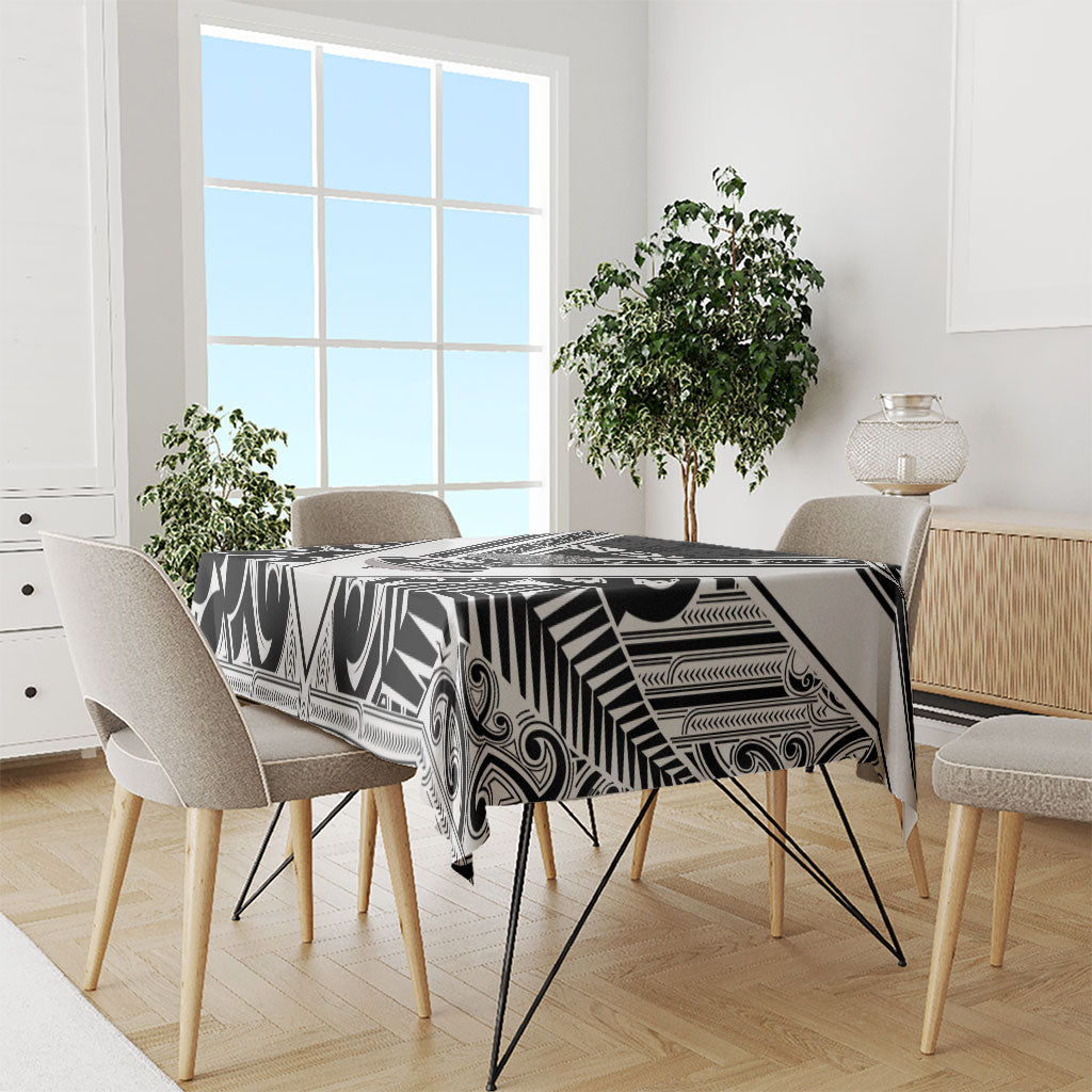 New Zealand Silver Fern Rugby Custom Tablecloth Go Wheel Kiwi Maori Pattern