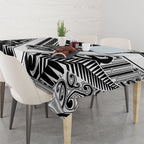 New Zealand Silver Fern Rugby Custom Tablecloth Go Wheel Kiwi Maori Pattern