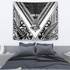 New Zealand Silver Fern Rugby Custom Tapestry Go Wheel Kiwi Maori Pattern