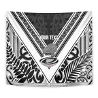 New Zealand Silver Fern Rugby Custom Tapestry Go Wheel Kiwi Maori Pattern