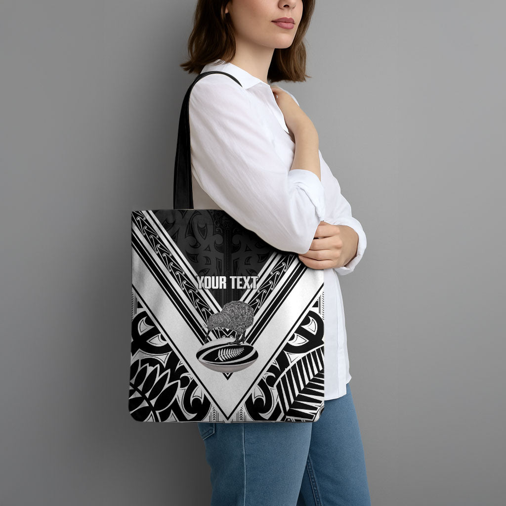 New Zealand Silver Fern Rugby Custom Tote Bag Go Wheel Kiwi Maori Pattern
