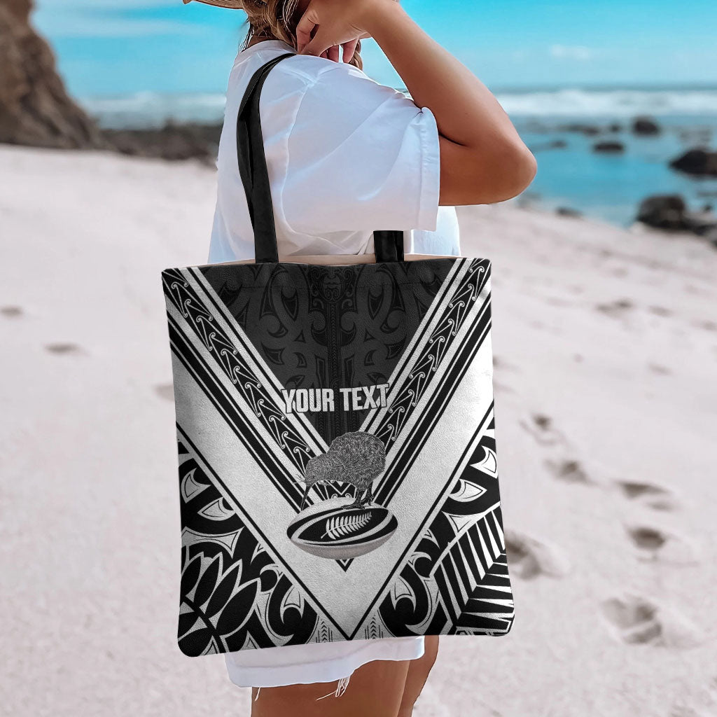 New Zealand Silver Fern Rugby Custom Tote Bag Go Wheel Kiwi Maori Pattern