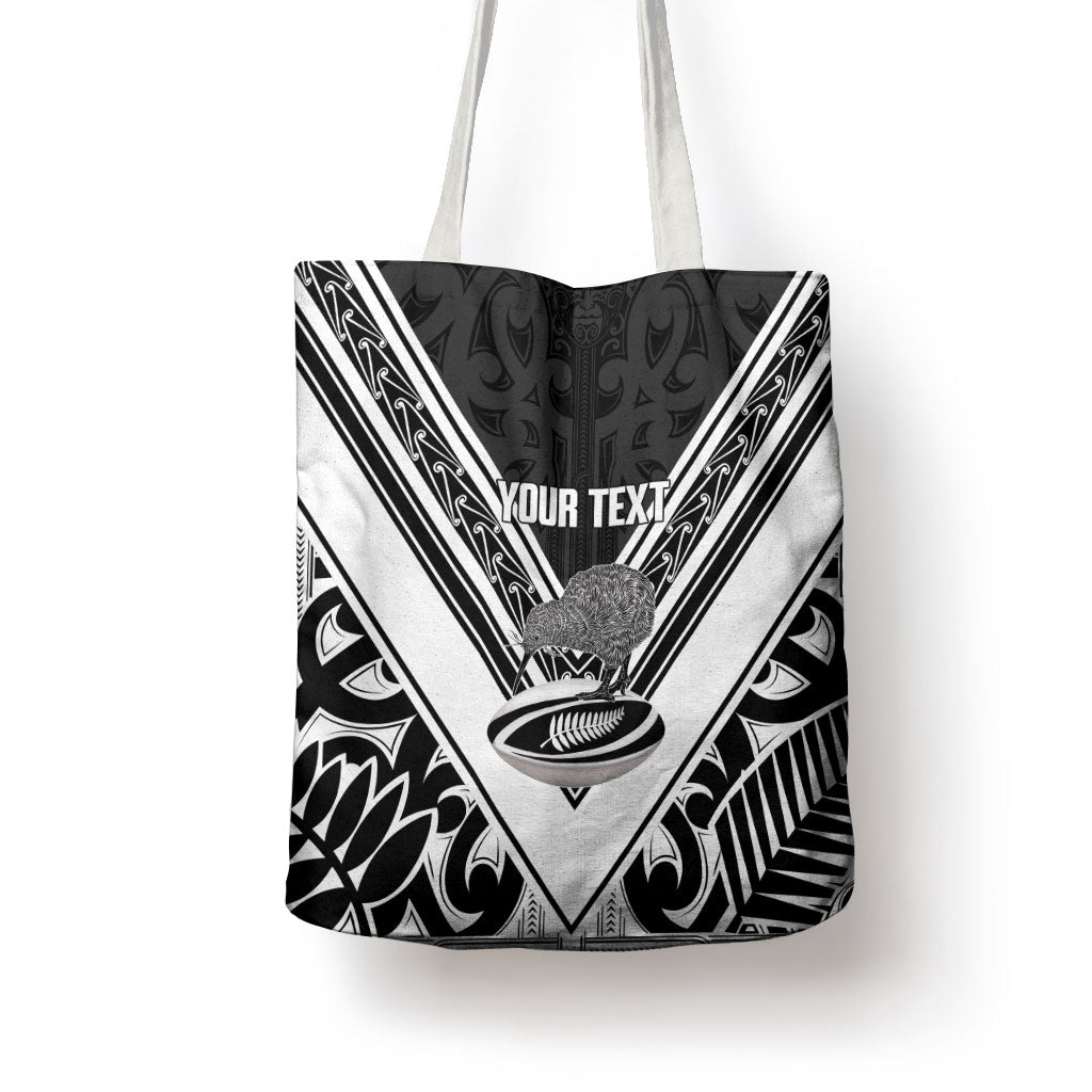 New Zealand Silver Fern Rugby Custom Tote Bag Go Wheel Kiwi Maori Pattern