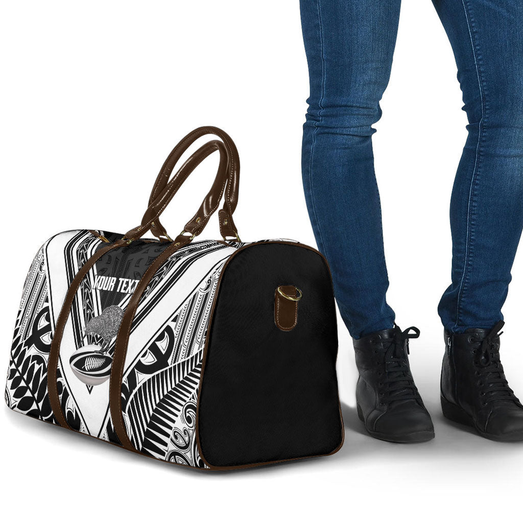 New Zealand Silver Fern Rugby Custom Travel Bag Go Wheel Kiwi Maori Pattern