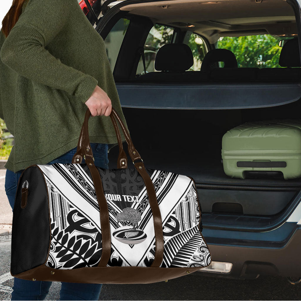 New Zealand Silver Fern Rugby Custom Travel Bag Go Wheel Kiwi Maori Pattern