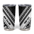 New Zealand Silver Fern Rugby Custom Tumbler Cup Go Wheel Kiwi Maori Pattern