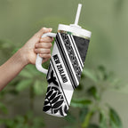 New Zealand Silver Fern Rugby Custom Tumbler With Handle Go Wheel Kiwi Maori Pattern