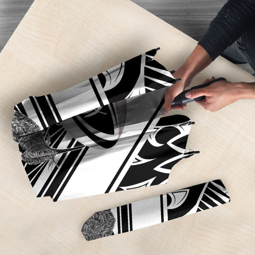 New Zealand Silver Fern Rugby Custom Umbrella Go Wheel Kiwi Maori Pattern