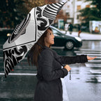 New Zealand Silver Fern Rugby Custom Umbrella Go Wheel Kiwi Maori Pattern