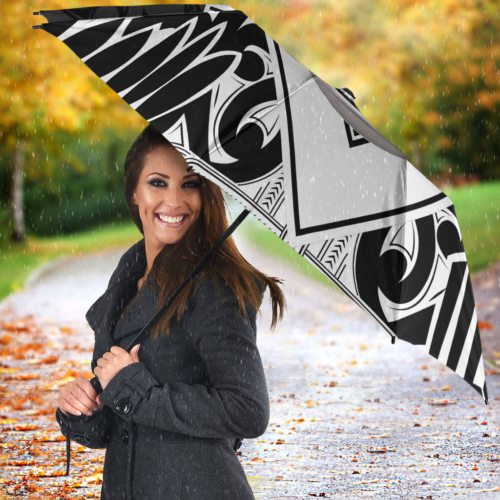 New Zealand Silver Fern Rugby Custom Umbrella Go Wheel Kiwi Maori Pattern