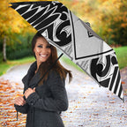 New Zealand Silver Fern Rugby Custom Umbrella Go Wheel Kiwi Maori Pattern