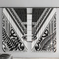 New Zealand Silver Fern Rugby Custom Window Curtain Go Wheel Kiwi Maori Pattern