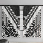 New Zealand Silver Fern Rugby Custom Window Curtain Go Wheel Kiwi Maori Pattern