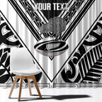 New Zealand Silver Fern Rugby Custom Window Curtain Go Wheel Kiwi Maori Pattern