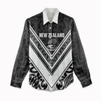 New Zealand Silver Fern Rugby Custom Women Casual Shirt Go Wheel Kiwi Maori Pattern