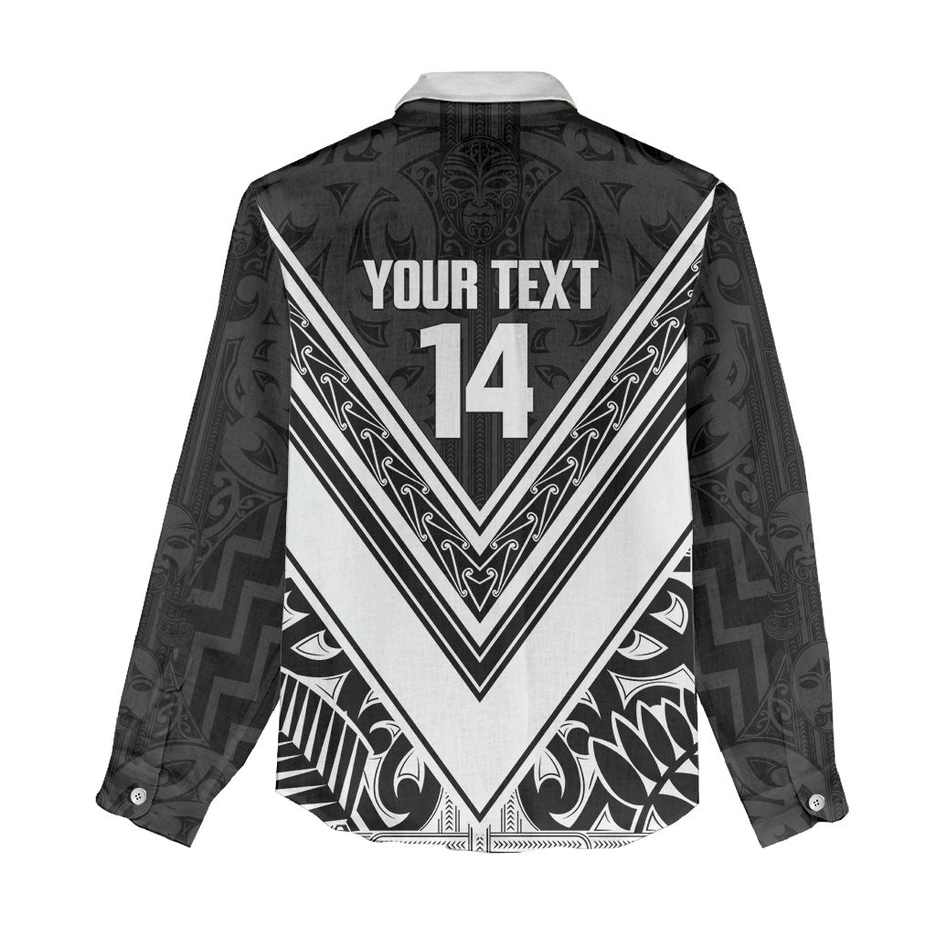 New Zealand Silver Fern Rugby Custom Women Casual Shirt Go Wheel Kiwi Maori Pattern