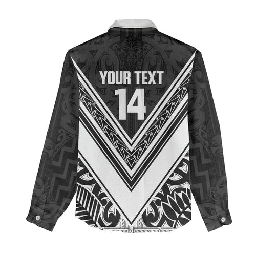 New Zealand Silver Fern Rugby Custom Women Casual Shirt Go Wheel Kiwi Maori Pattern