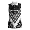 New Zealand Silver Fern Rugby Custom Women Sleeveless Polo Shirt Go Wheel Kiwi Maori Pattern