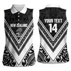 New Zealand Silver Fern Rugby Custom Women Sleeveless Polo Shirt Go Wheel Kiwi Maori Pattern