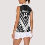 New Zealand Silver Fern Rugby Custom Women Sleeveless Polo Shirt Go Wheel Kiwi Maori Pattern